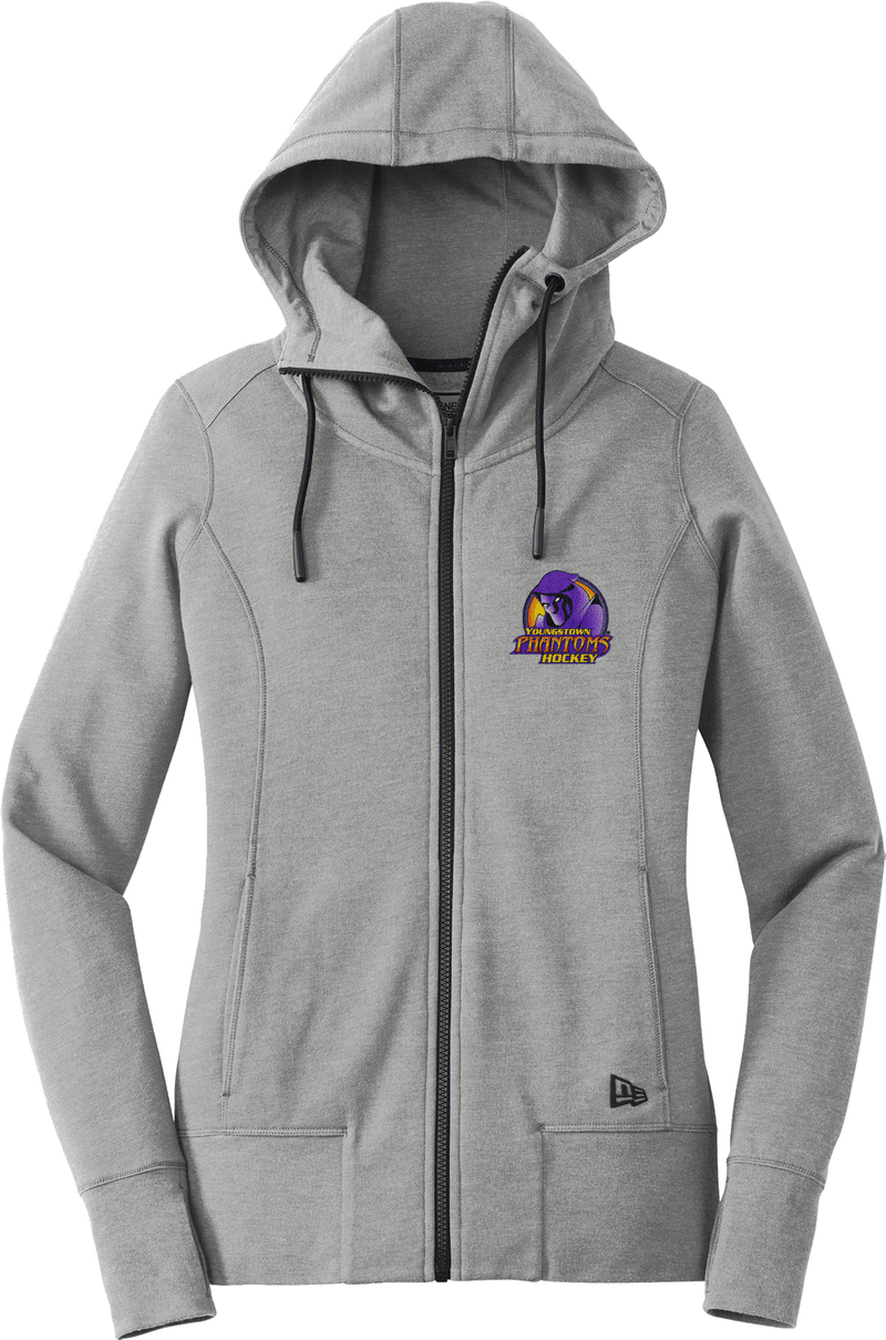 Youngstown Phantoms New Era Ladies Tri-Blend Fleece Full-Zip Hoodie