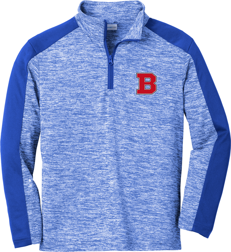 CT Bobcats Youth PosiCharge  Electric Heather Colorblock 1/4-Zip Pullover