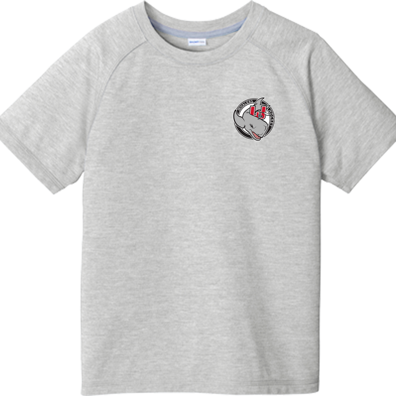 CT Whalers Tier 2 Youth PosiCharge  Tri-Blend Wicking Raglan Tee